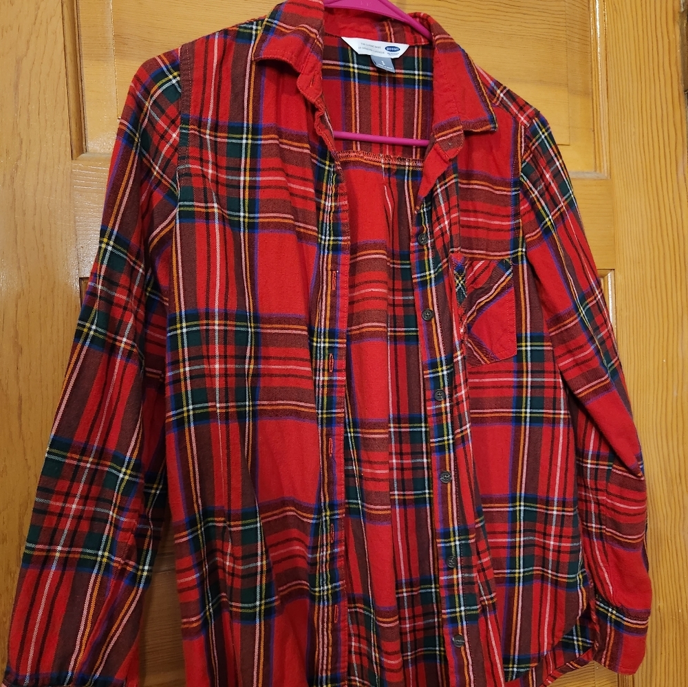 Old Navy red tartan flannel